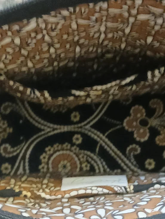 Vera Bradley 2008 Caffe Latte Shoulder Bag, Retired Quilted Cotton Purse - Picture 5 of 11